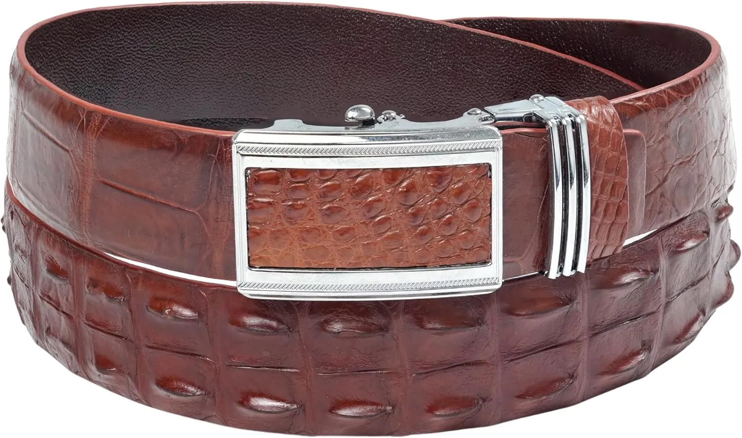 Alligator Leather Belt Men Crocodile Belly 1.5" width Pin Gold Buckle Removal Dress Golf Luxury Premium Handmade