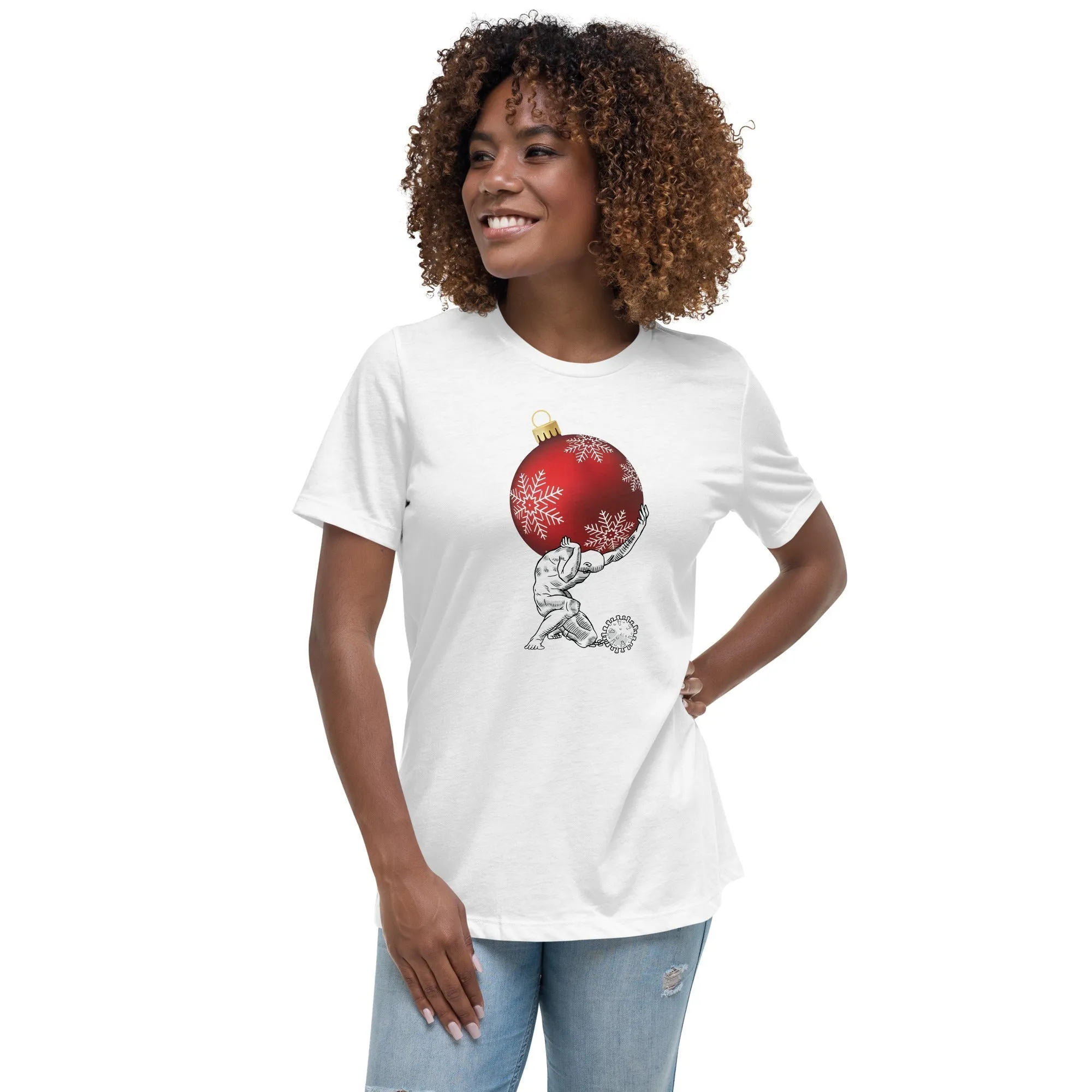 Atlas holding Christmas - Women's T-Shirt