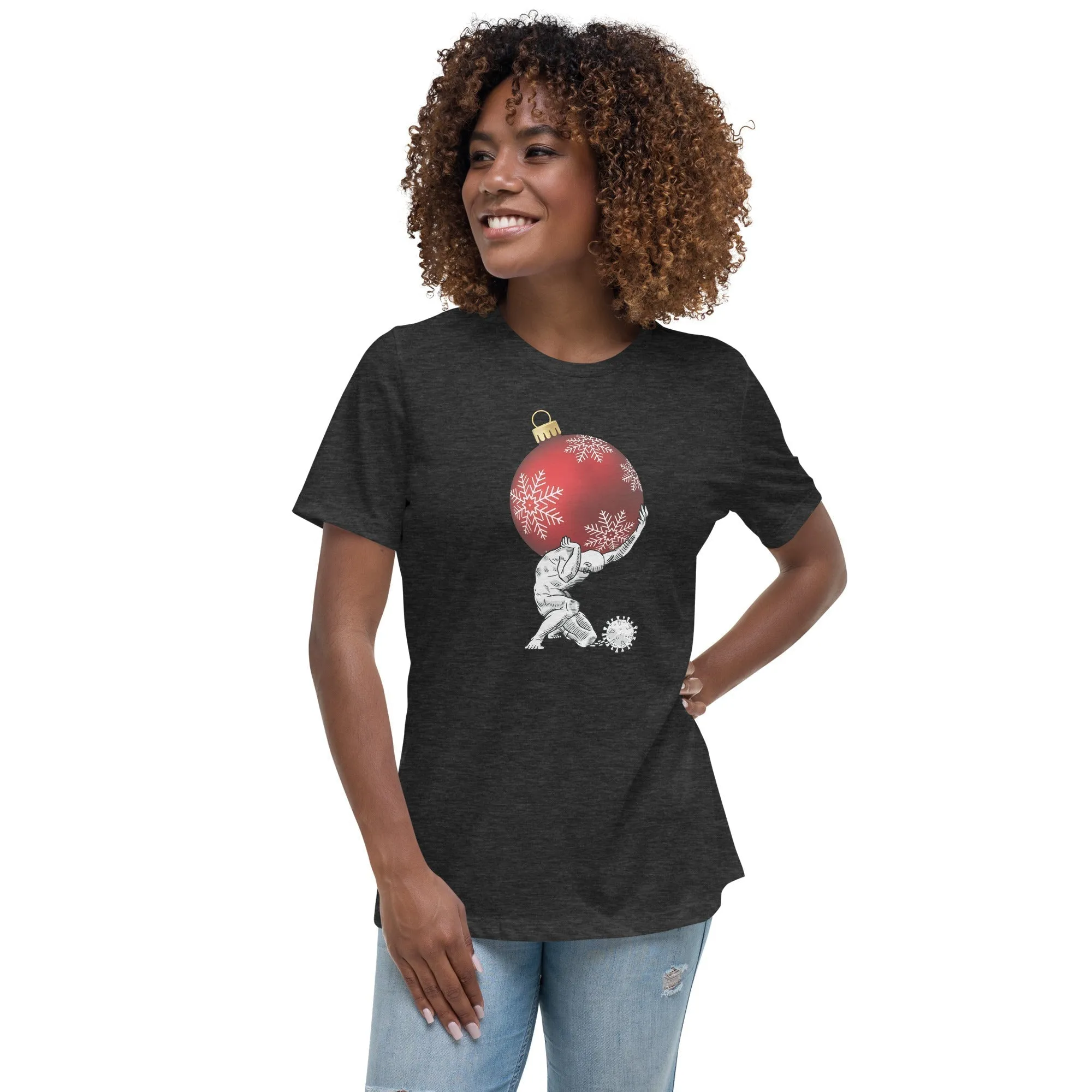 Atlas holding Christmas - Women's T-Shirt