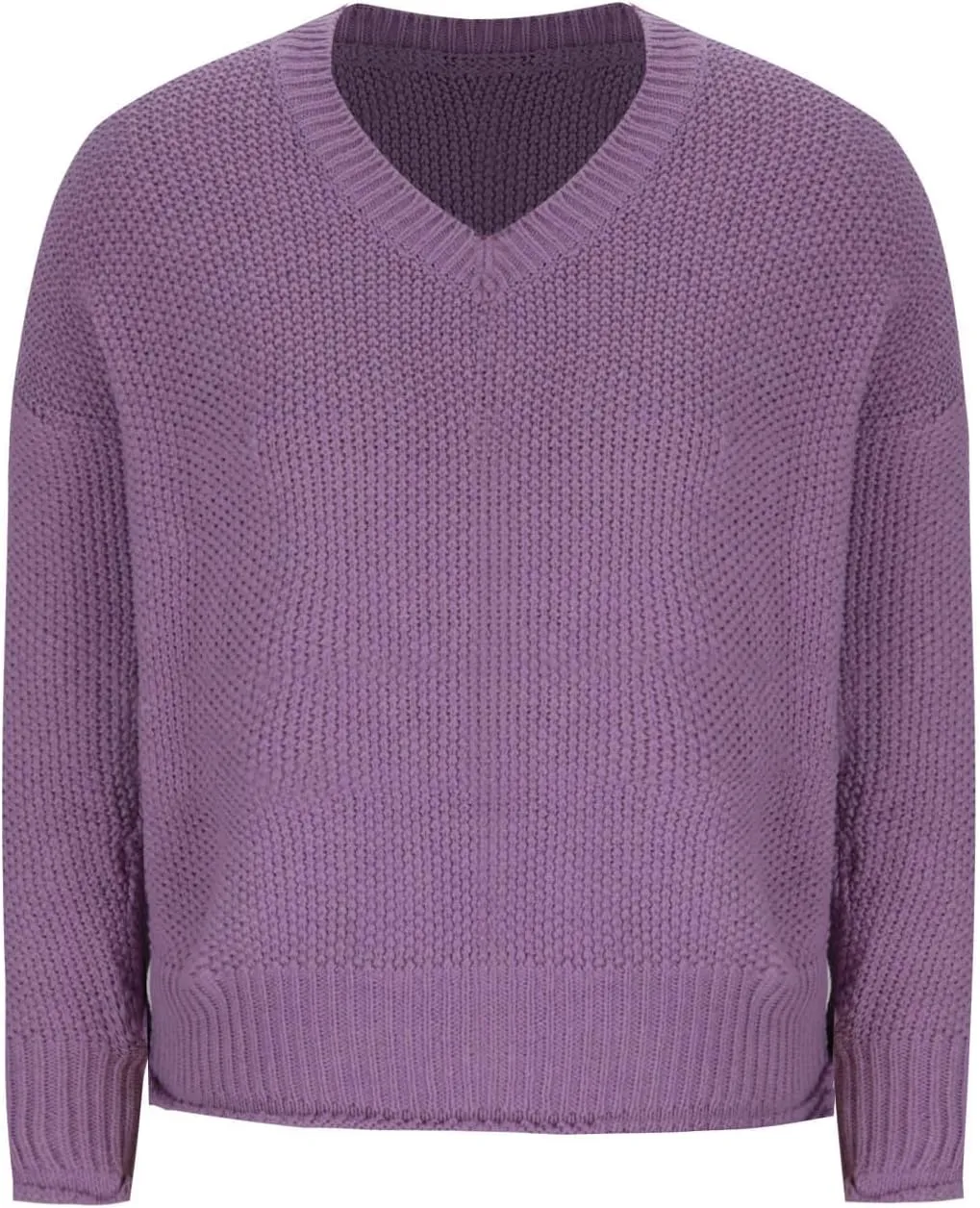 Cable Knit Winter Warm Sweater for Women, Long Sleeve V-Neck Casual Pullover Solid Color Chunky Baggy Sweaters Top