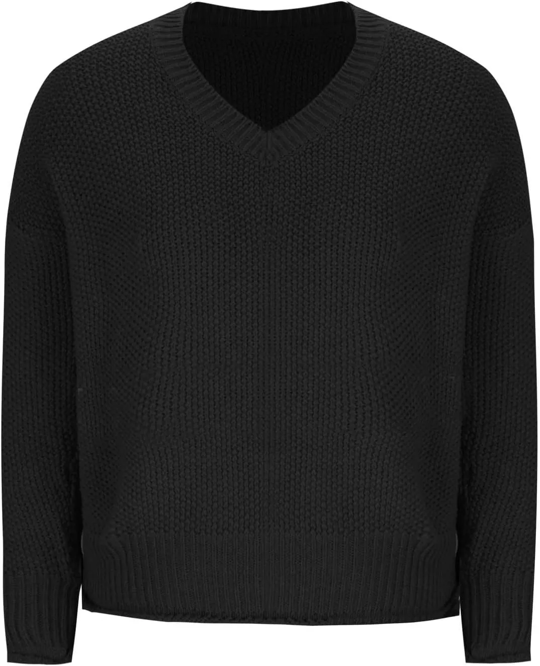 Cable Knit Winter Warm Sweater for Women, Long Sleeve V-Neck Casual Pullover Solid Color Chunky Baggy Sweaters Top