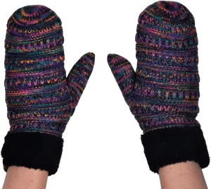 C.C Winter Warm Knit Soft Fuzzy Lined Cuff Mittens Gloves