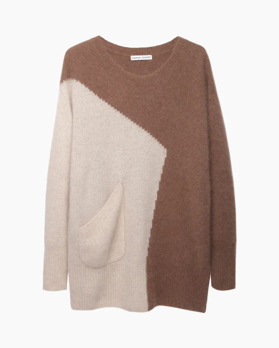 Colorblock Mohair Pullover