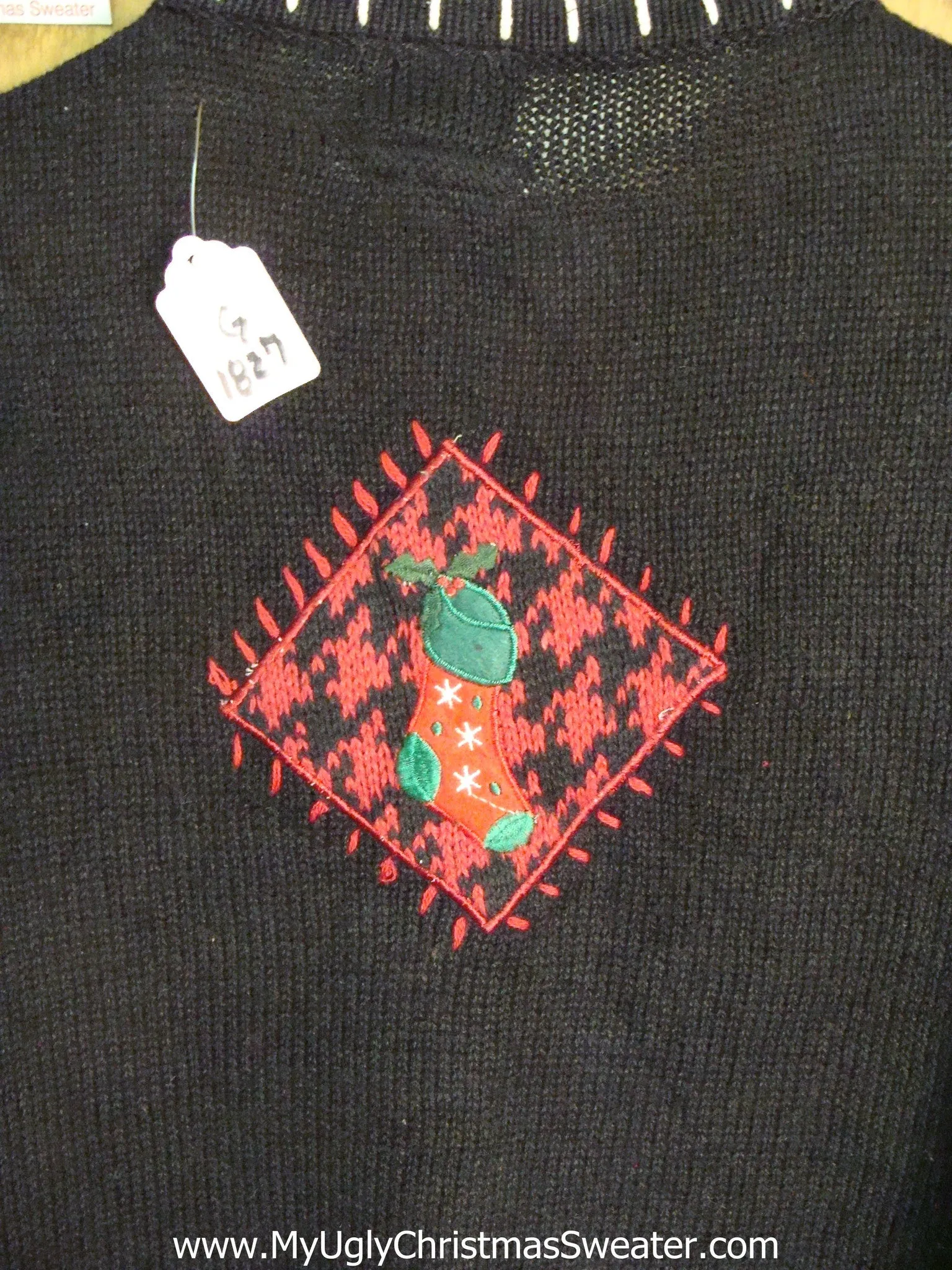 Cute Christmas Sweater with Patchwork Decor and Lights
