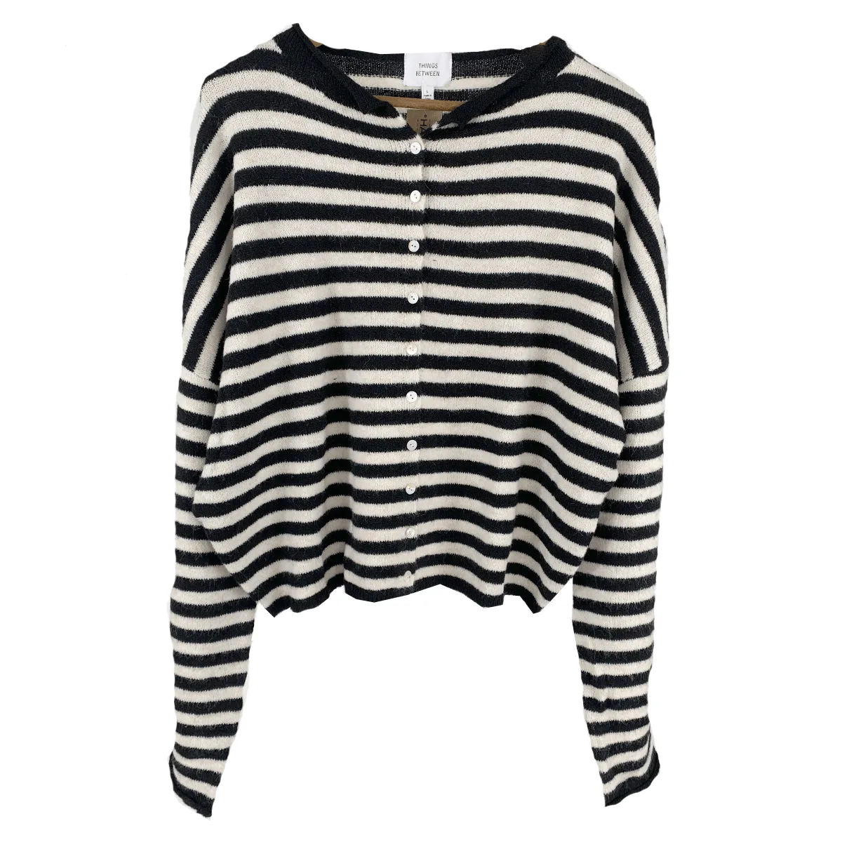 Everything Super Soft Cardigan Sweater - Black Stripe