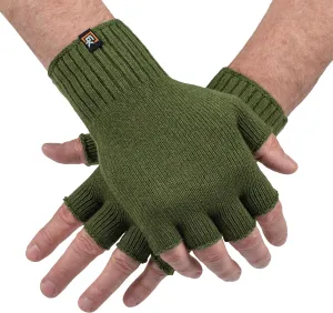 Evolution Knitwear Wool Knit Fingerless Gloves - Super Soft Merino Wool - Made in the USA - Large
