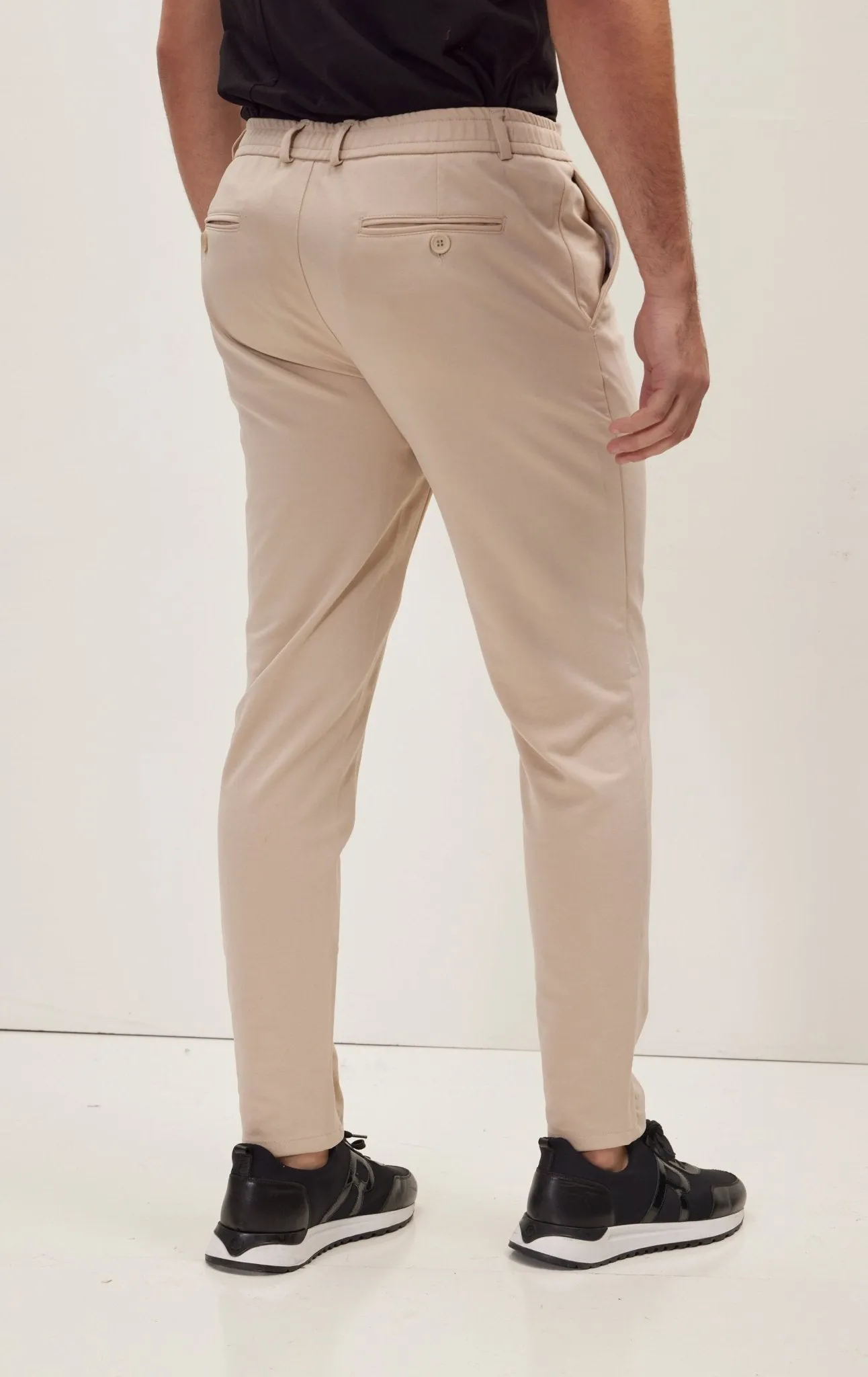 Fitted Casual Everyday Pants - Beige