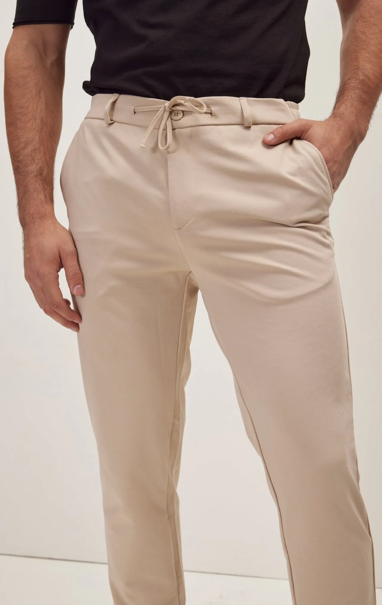 Fitted Casual Everyday Pants - Beige
