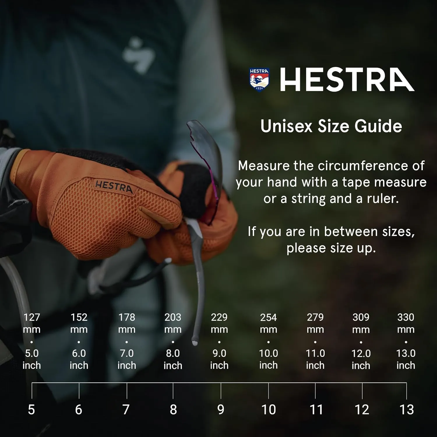 Hestra Long Sr. Breathable Protective Full Finger Bike Glove with Minimalist Padding for Maximum Grip for Men/Women | 5-Finger Lightweight Cycling Glove for Mountain Biking