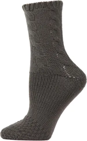 MeMoi Women's Thick Cable Sweater Knit Cozy Soft Crew Socks