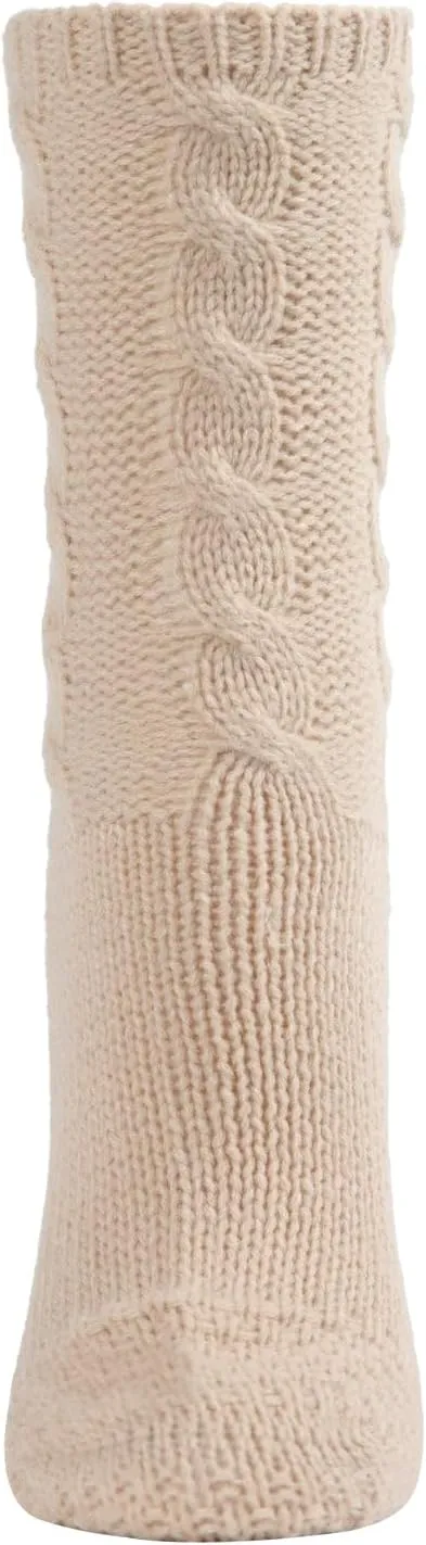 MeMoi Women's Thick Cable Sweater Knit Cozy Soft Crew Socks