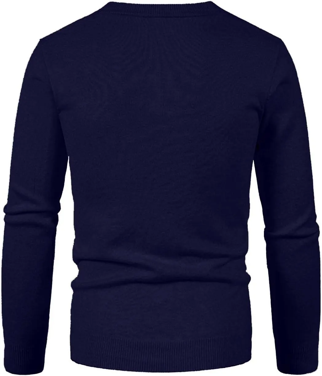 Muscularfit Mens Cardigan Sweaters with Buttons Warm V Neck Solid Long Sleeve Sweater Slim Fit Lightweight Knit Pullover Coat