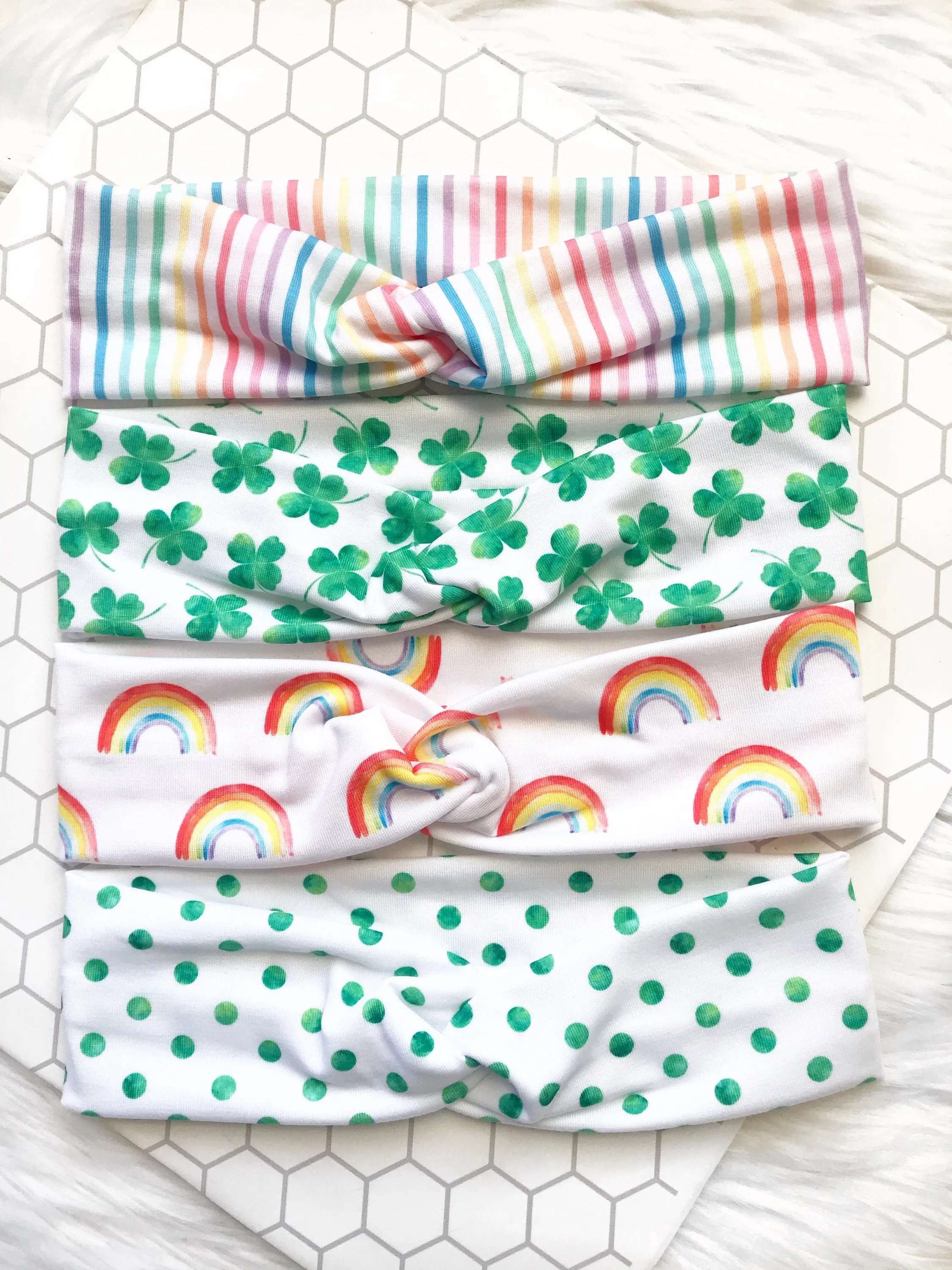 Rainbow Striped Knotties Headband