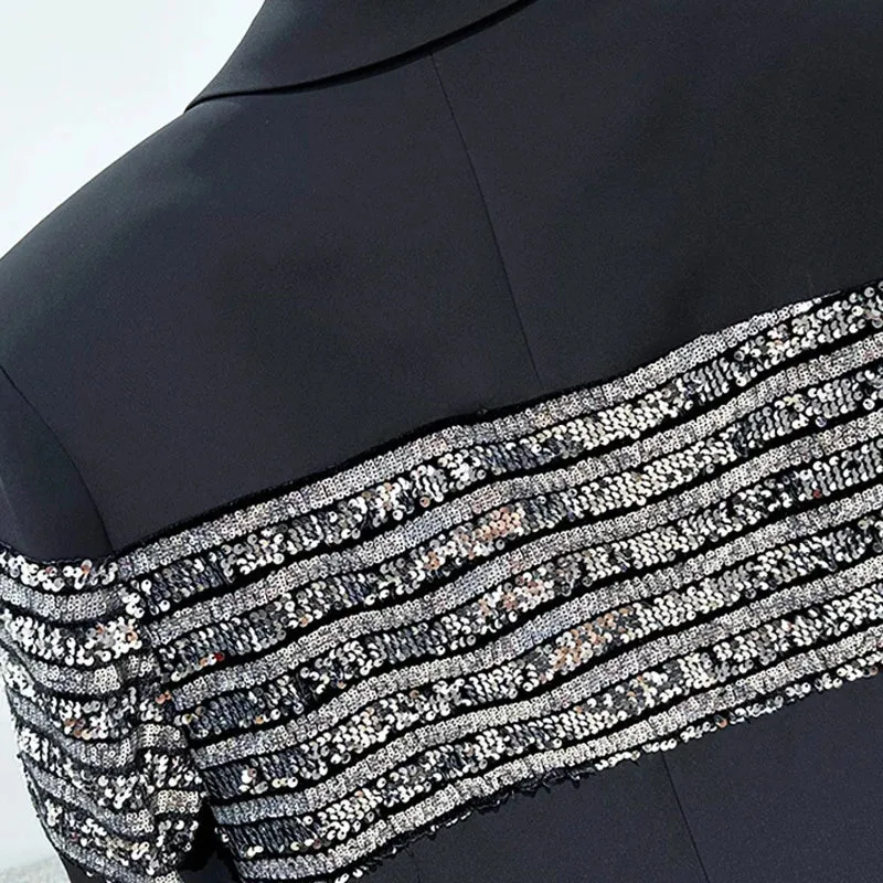 Sequin Splicing Decoration Design Blazer
