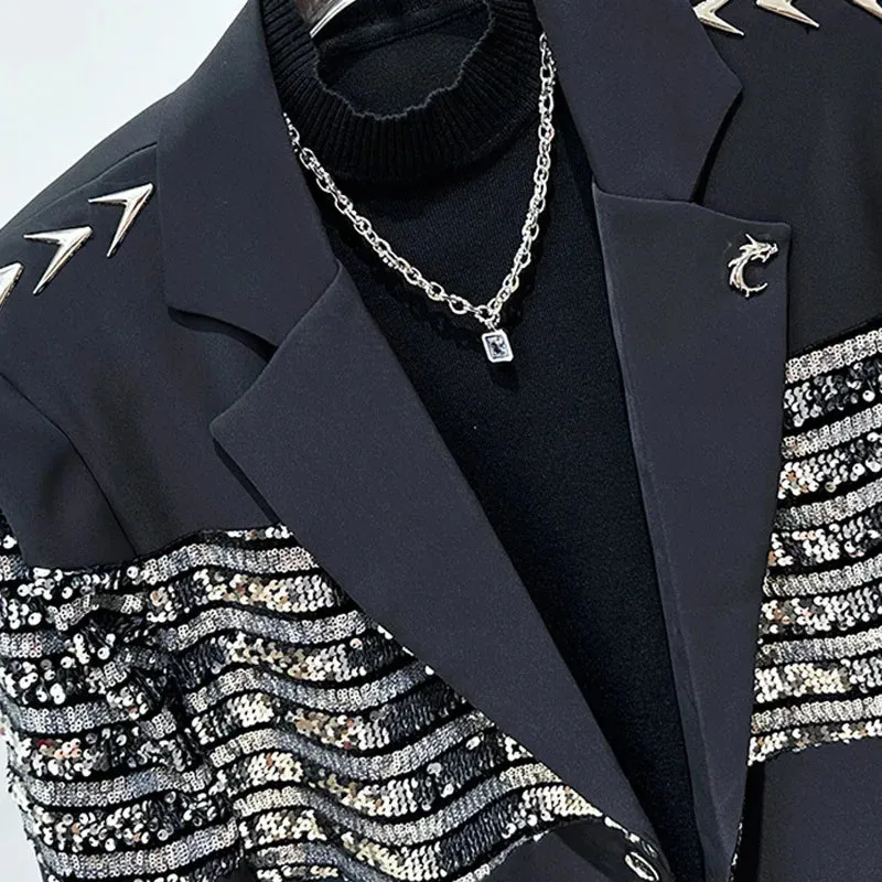 Sequin Splicing Decoration Design Blazer