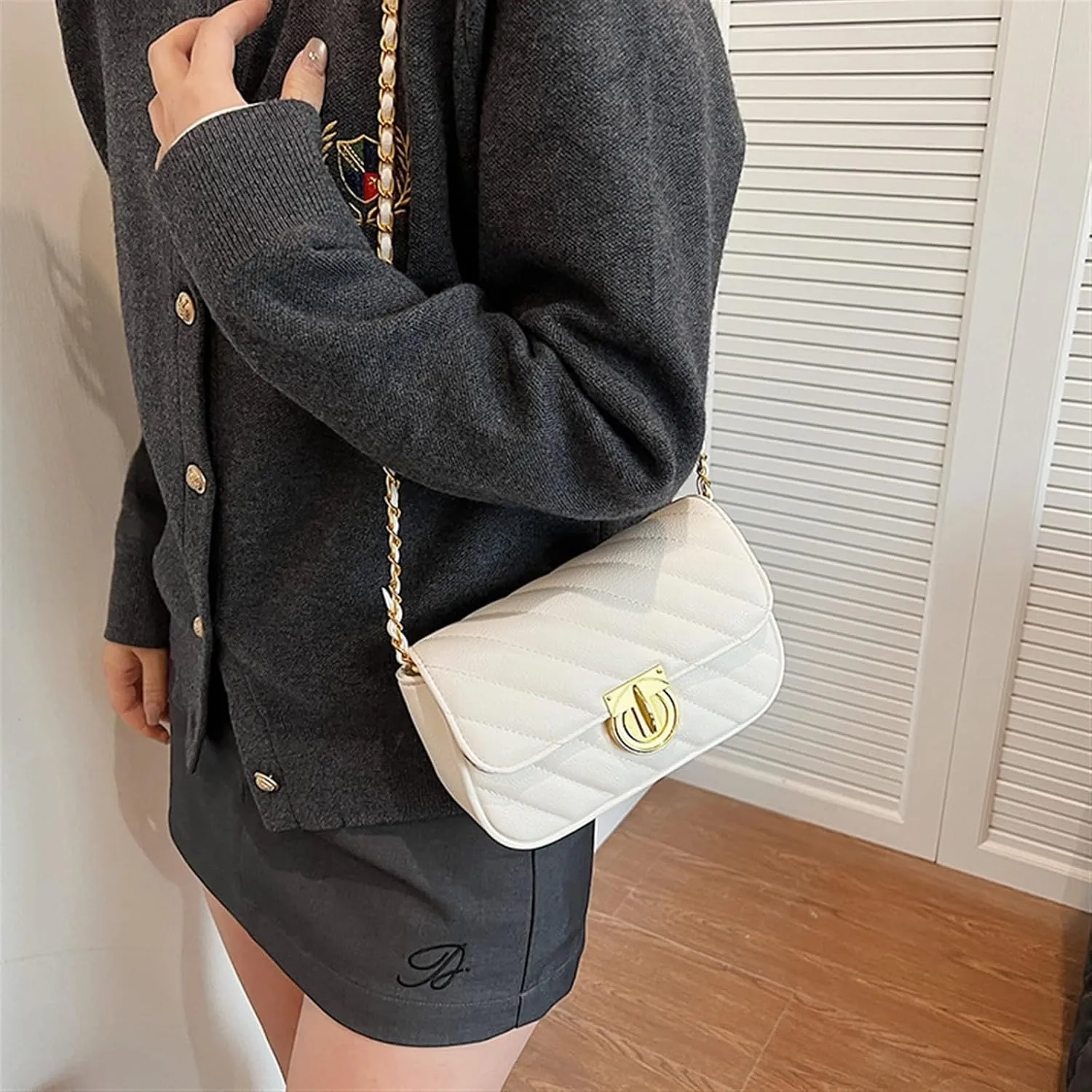 Small Bag Women's Rhombic Crossbody Bag Texture Niche Bag
