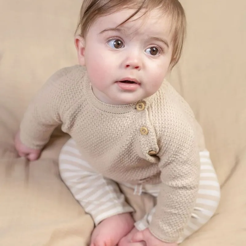 Soft Knit Cotton Sweater - Sand