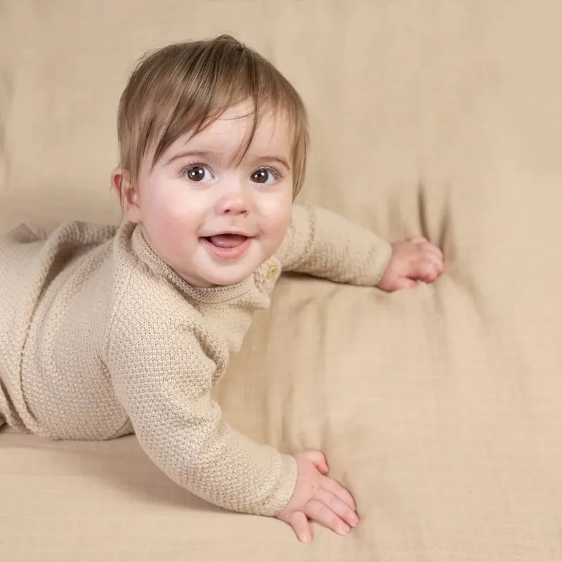 Soft Knit Cotton Sweater - Sand