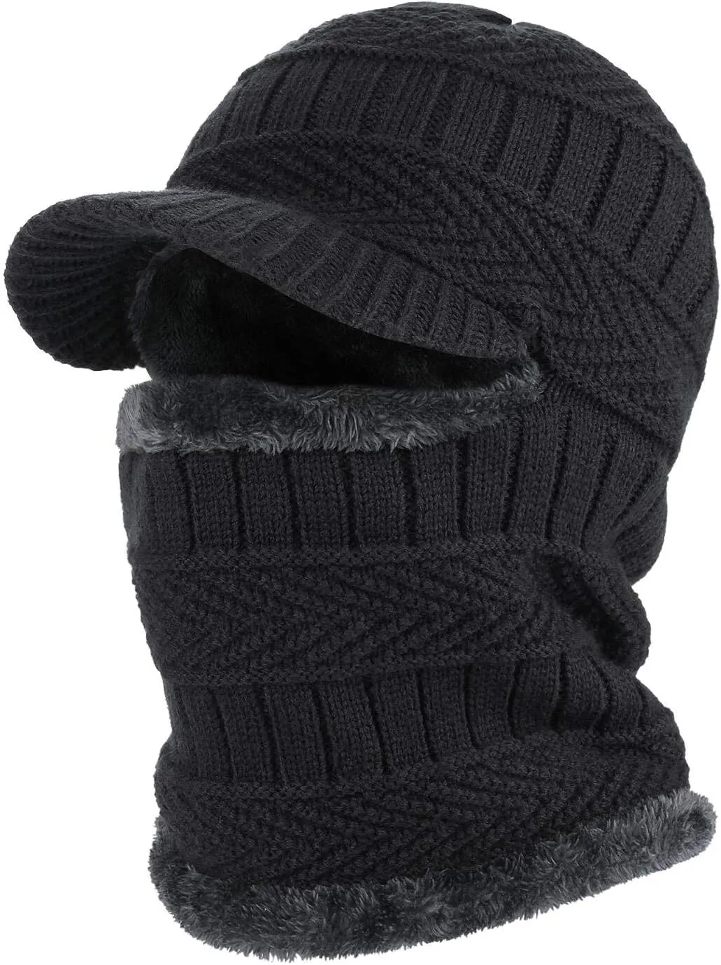 Winter Knitted Balaclava Beanie Hat Warm Cycling Ski Mask, Women Windproof Hood, Balaclavas Heavyweight Thermal Fleece