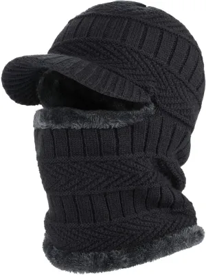 Winter Knitted Balaclava Beanie Hat Warm Cycling Ski Mask, Women Windproof Hood, Balaclavas Heavyweight Thermal Fleece