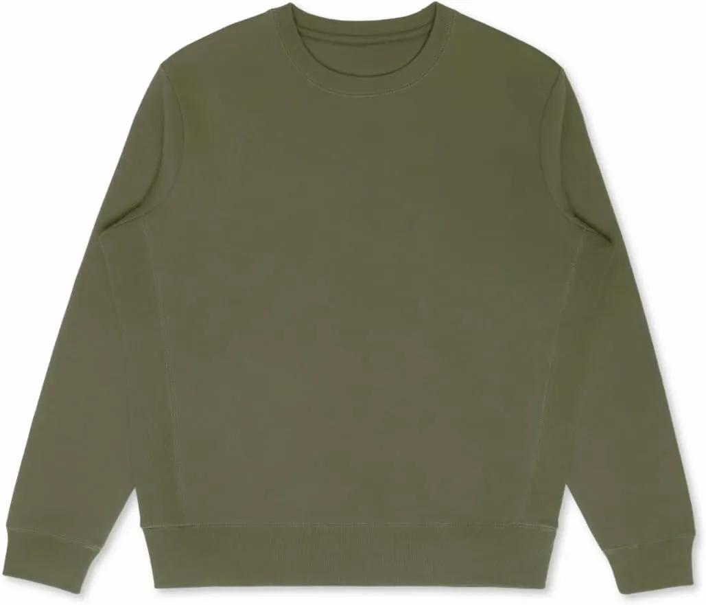 Womens Crewneck Long Sleeve Sweatshirt, 100% Organic Cotton, Made in USA