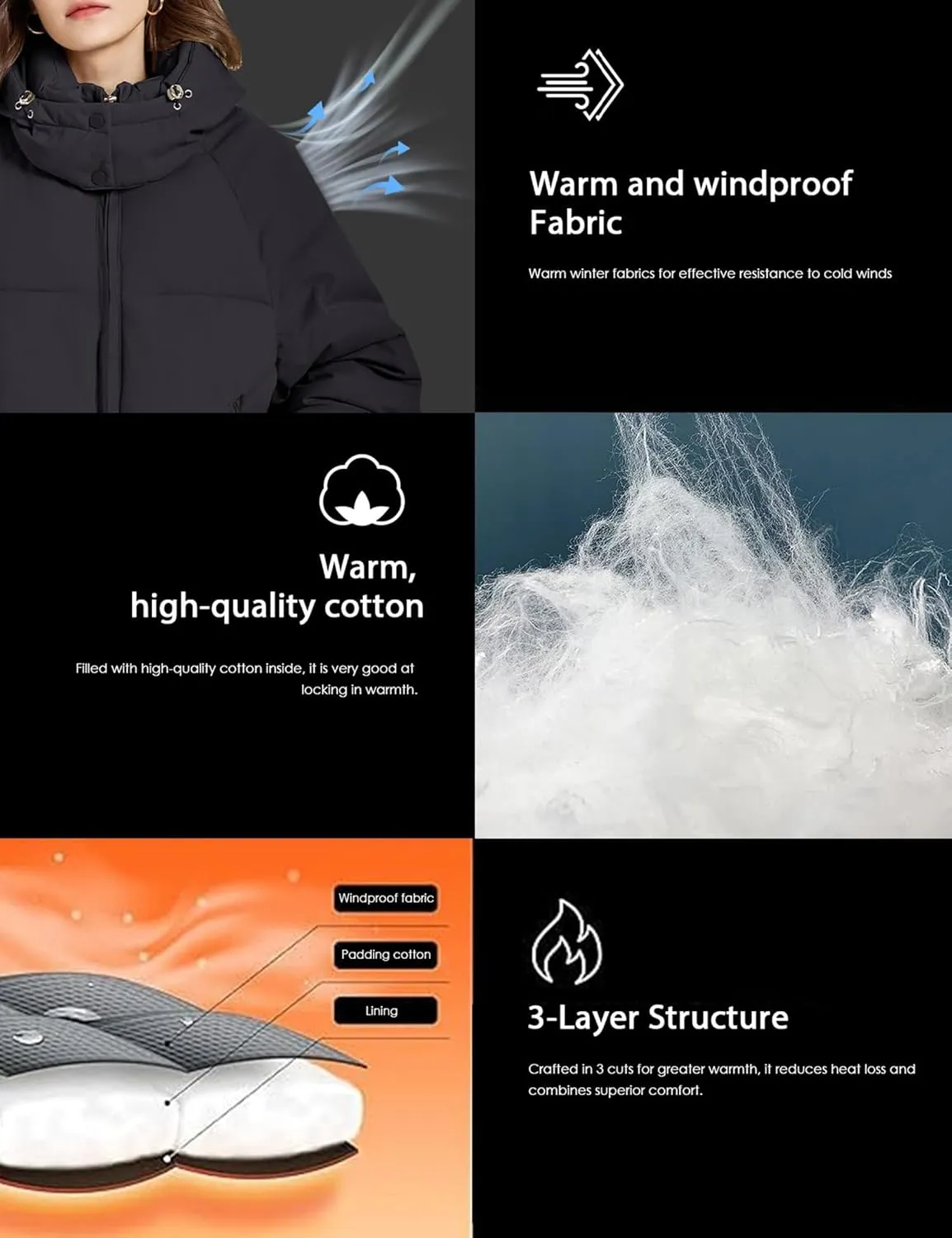 Womens Lightweight Puffer Jacket Full Zip Quilted Hooded Winter Down Coat Windproof Warm Bubble Coat with Pocket