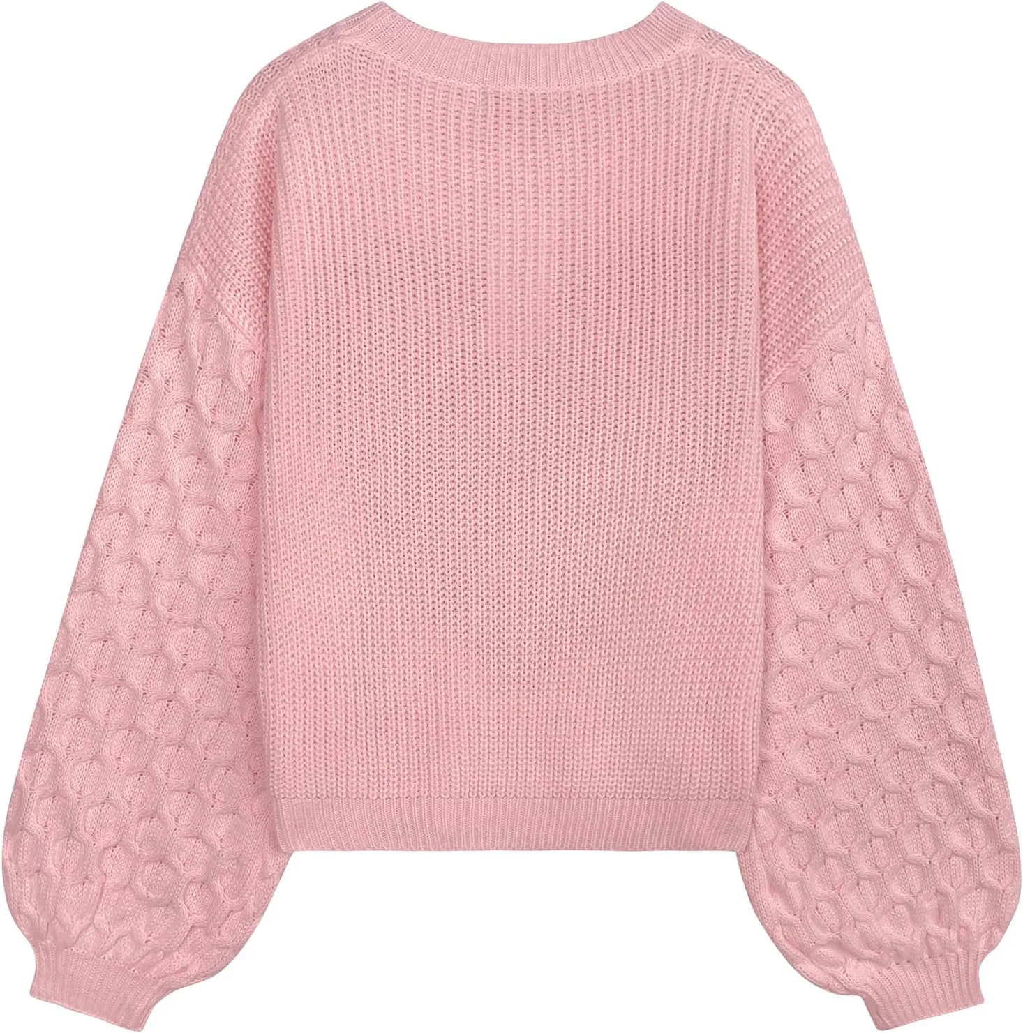 Womens Oversized Cute Heart Sweater Spring 2025 Lightweight Crewneck Cable Knit Sleeve Pullover Top