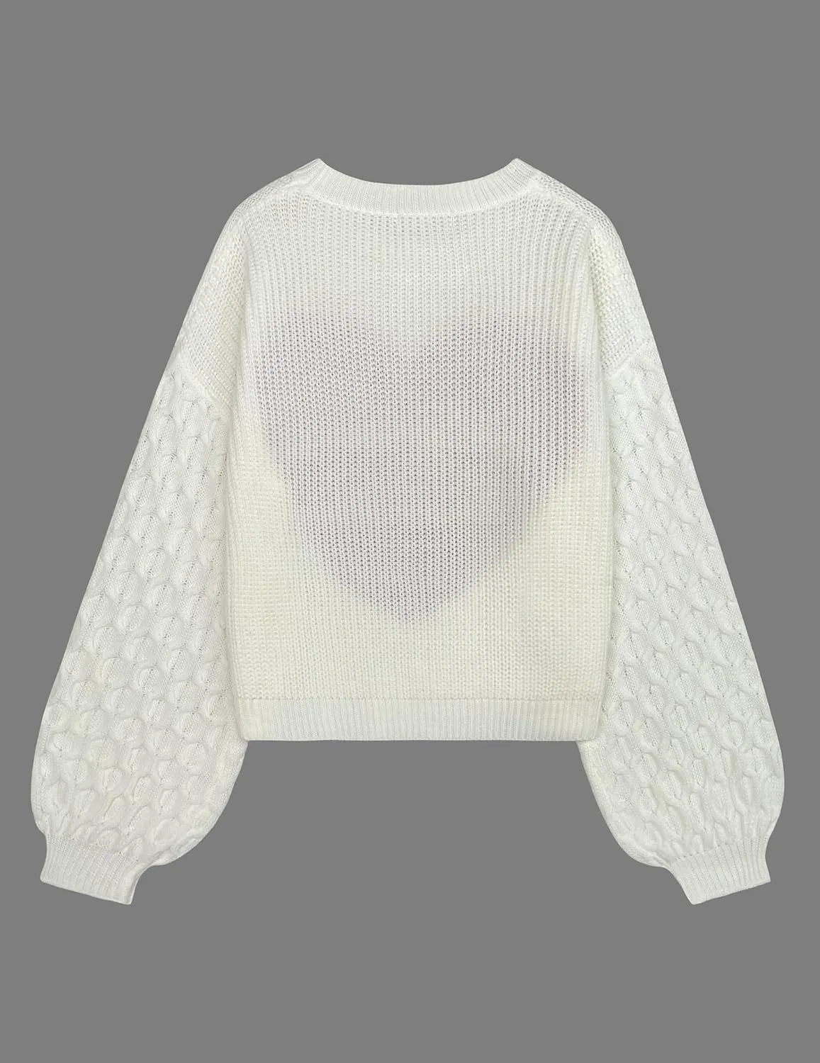 Womens Oversized Cute Heart Sweater Spring 2025 Lightweight Crewneck Cable Knit Sleeve Pullover Top