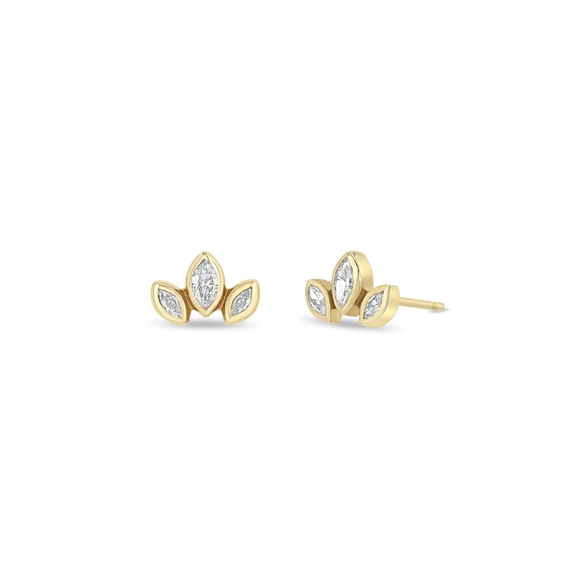 Zoë Chicco 14K Yellow Gold Fan Diamond Stud Earrings